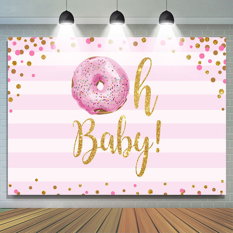 Oh Baby Glitter Pink Donut Girls douche de bébé toile de fond