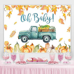 Oh bébé! Camion citrouille Baby shower Photoshoot toile de fond