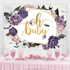 Oh Baby Violet Floral Halloween douche de bébé Toile de fond