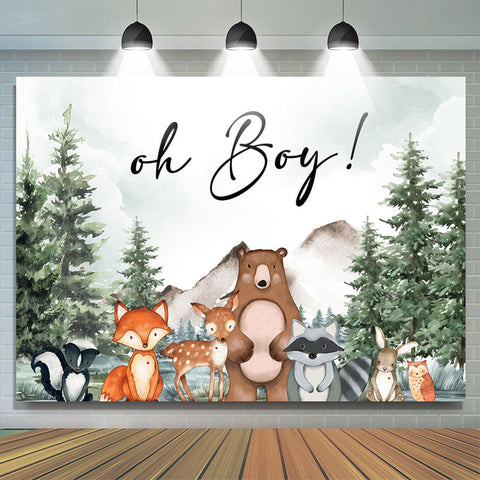 Toile de fond de douche de bébé Oh Boy animaux de la forêt épicéa