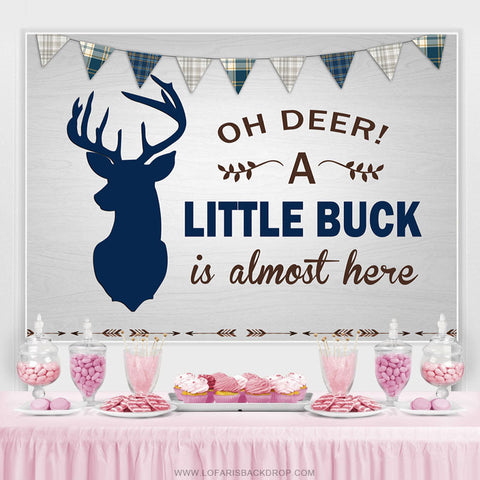 Oh Deer A Little Buck Is Here Toile de fond de douche de bébé