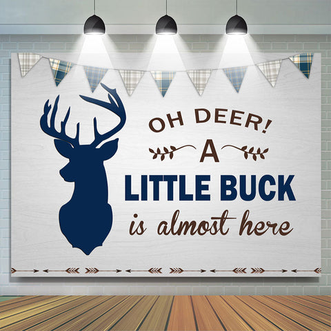 Oh Deer A Little Buck Is Here Toile de fond de douche de bébé