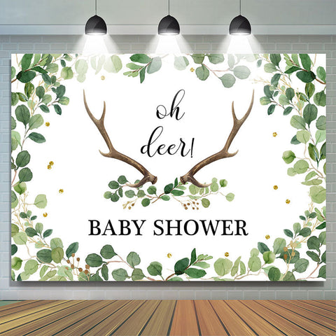 Toile de fond Oh Deer Green Gender Reveal Baby Shower