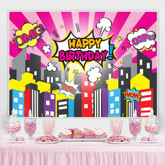 Omg Happy Birthday Cartoon City Toile de fond pour l'anniversaire