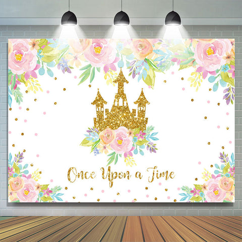 Il était une fois une toile de fond florale pour le 1er anniversaire de la princesse