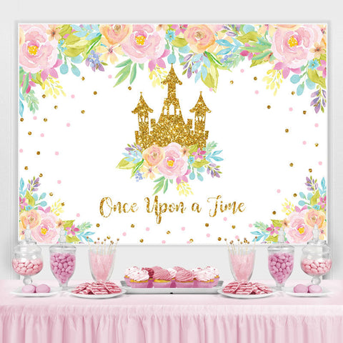 Il était une fois une toile de fond florale pour le 1er anniversaire de la princesse