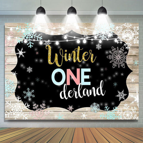 One-derland Winter Snowflake Board Photoshoot Toile de fond