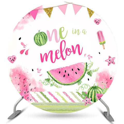 One In A Melon Summer Round Joyeux Anniversaire Toile de Fond