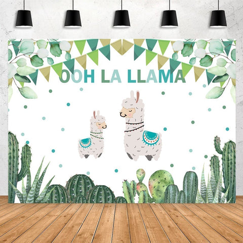 Toile de fond de douche de bébé Ooh La Llama Cactus pour la fête