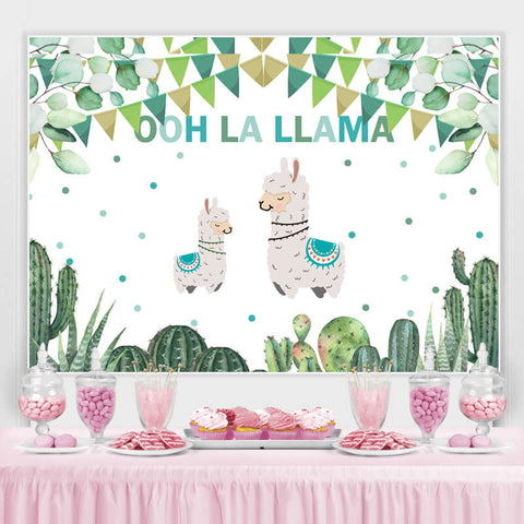 Toile de fond de douche de bébé Ooh La Llama Cactus pour la fête