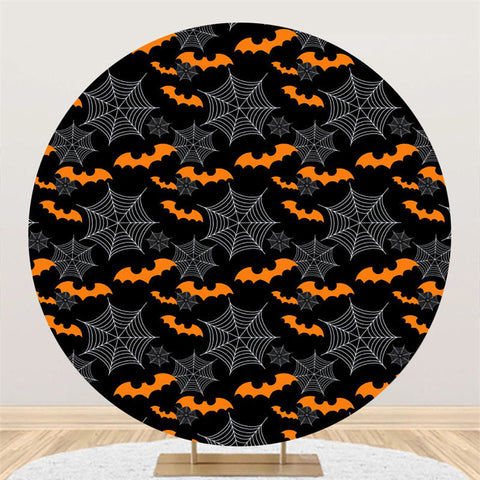 Orange Bat Noir Blanc Happy Halloween Thème Toile de Fond