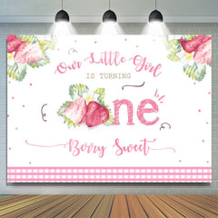 Our Litter Girl f¨ote son 1er anniversaire Strawberry Backdrop