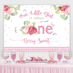 Our Litter Girl f¨ote son 1er anniversaire Strawberry Backdrop