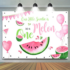 Our Litter Sweetie Is Onemelon 1st Birthday Toile de fond pour fille