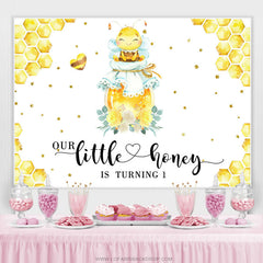 Notre petit miel tourne 1 toile de fond joyeux anniversaire