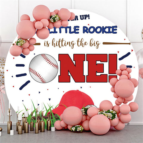 Notre petite recrue Baseball joyeux anniversaire cercle toile de fond