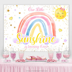 Toile de fond de notre premier anniversaire Little Sunshine pour fille