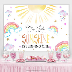 Notre petit soleil tourne une toile de fond d'anniversaire