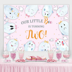 Notre Littlt Boo est Thrning Two 2nd Birthday Backdrop