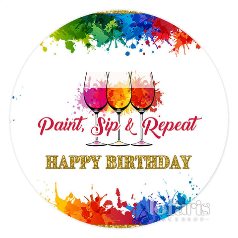 Peinture Sip Répéter Rond Graffiti Joyeux Anniversaire Toile De Fond