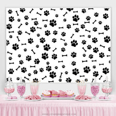 Paws And Bones Blanc Simple Joyeux Anniversaire Toile de Fond