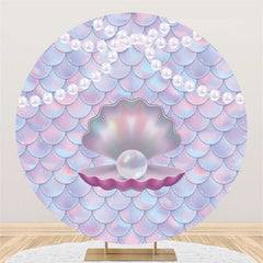 Toile De Fond Joyeux Anniversaire Cercle Thème Sirène Perle
