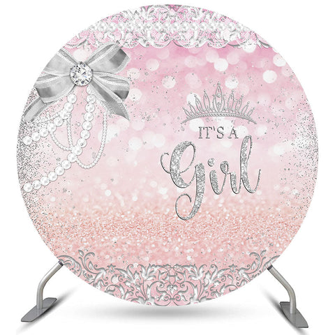 Perles Et Diamants Arc Cercle Rose Baby Shower Toile De Fond