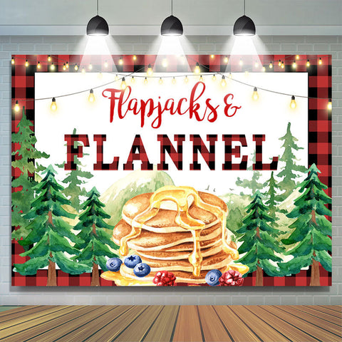 Flapjacks de la for¨ºt de pins et toile de fond en flanelle pour l'automne