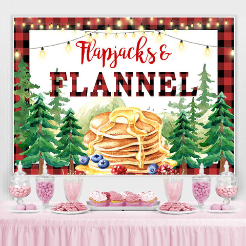 Flapjacks de la for¨ºt de pins et toile de fond en flanelle pour l'automne