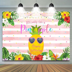 Décors de décoration de photo d'anniversaire floral d'ananas