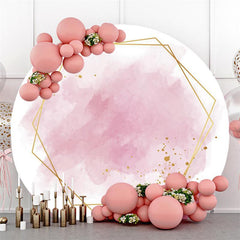 Fond De Joyeux Anniversaire Rond Sur Le Thème Rose Et Doré