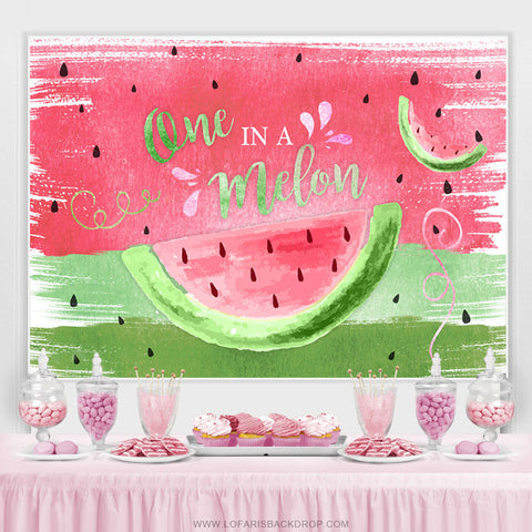 Rose et vert un dans une toile de fond de joyeux anniversaire de melon