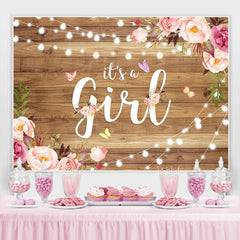 Toile de fond de douche de bébé fleur rose et violet pour fille