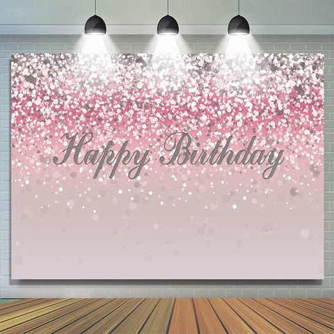 Toile de fond joyeux anniversaire Bokeh rose et argent pour fille