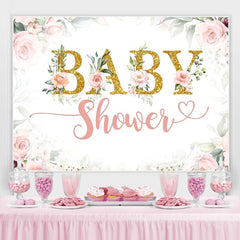 Fond de douche de bébé floral rose et blanc pour fille