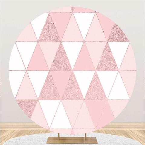 Fond De Joyeux Anniversaire Cercle Triangle Rose Et Blanc