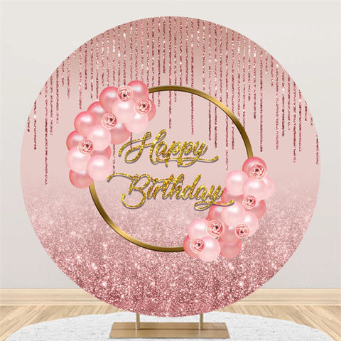 Ballons Roses Bokeh Glitter Joyeux Anniversaire Toile de Fond