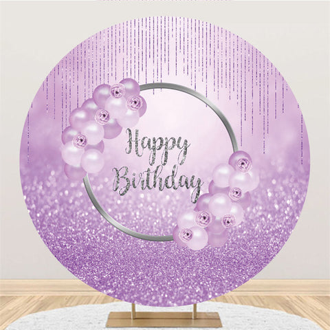 Ballons Roses Ronds Paillettes Bokeh Joyeux Anniversaire Toile De Fond