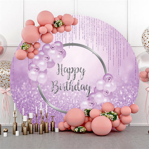 Ballons Roses Ronds Paillettes Bokeh Joyeux Anniversaire Toile De Fond