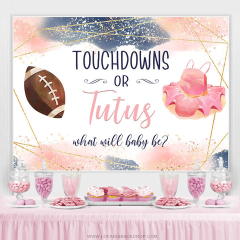 Touchdowns de paillettes bleu rose ou toile de fond de douche de bébé Tutus