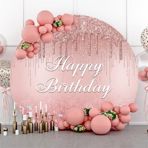 Toile de fond rose Bokeh Glitter Diamonds Happy Birthday