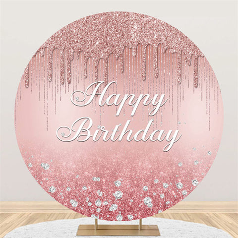 Toile de fond rose Bokeh Glitter Diamonds Happy Birthday