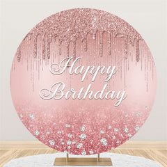 Toile de fond rose Bokeh Glitter Diamonds Happy Birthday