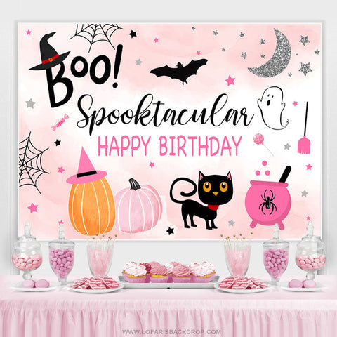 Rose Boo Spooktacular Fun Toile de fond d'anniversaire d'Halloween