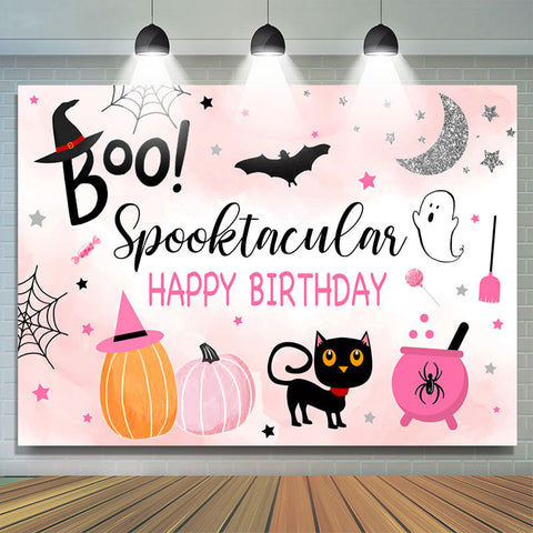 Rose Boo Spooktacular Fun Toile de fond d'anniversaire d'Halloween