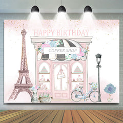 Fond d'anniversaire rose Coffee Shop Paris Street