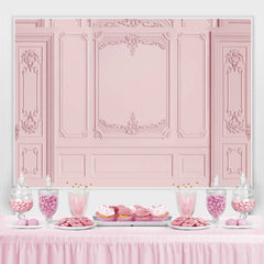 Toile de Fond de fête d'anniversaire de thème de porte rose pour fille