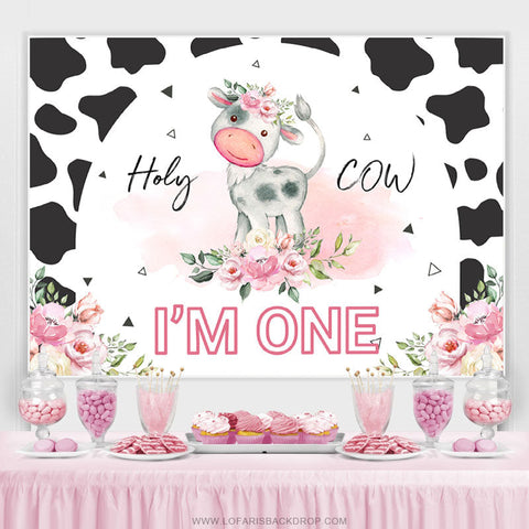 Rose Floral Noir Blanc Holy Cow 1er Toile de Fond Anniversaire