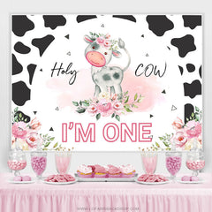 Rose Floral Noir Blanc Holy Cow 1er Toile de Fond Anniversaire