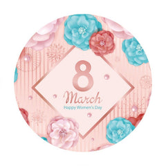Fond rond de fleur rose Happy Womens Day pour les vacances